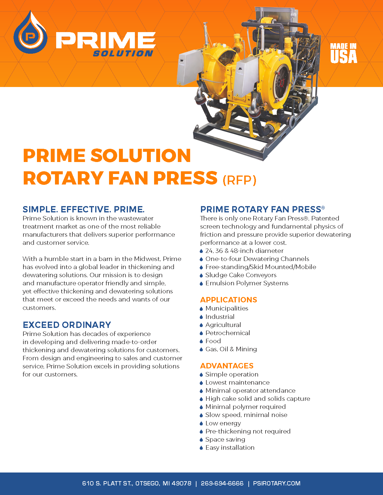 Rotary Fan Press Sell Sheet